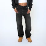 the straight leg jeans black (4)
