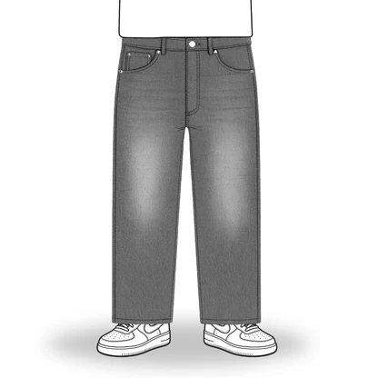the straight leg jeans grey